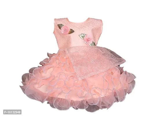 Maruf Dresses Baby Girl?s Party Dress/Frock Floral with Creative Desing-thumb0