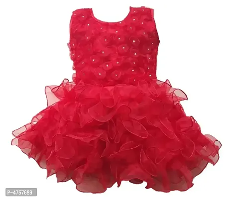 Red Net Dress for Girls-thumb0