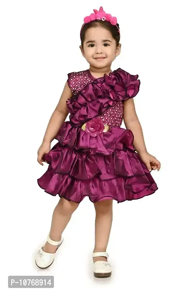 Classic Satin Embellished Dress for Kids Girls