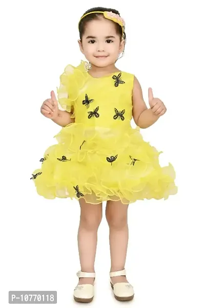Classic Net Embellished Dress for Kids Girls-thumb0