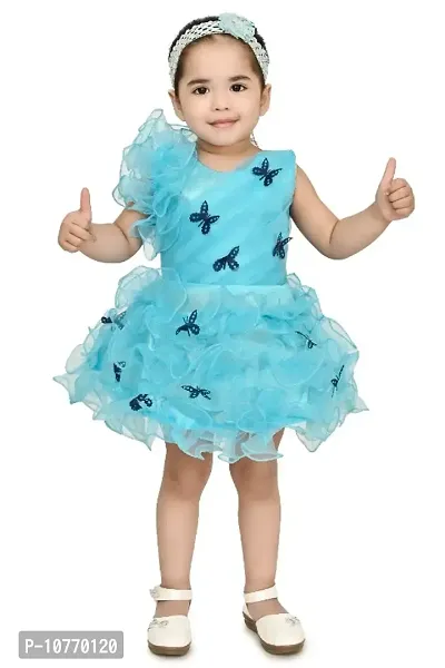 Classic Net Embellished Dress for Kids Girls