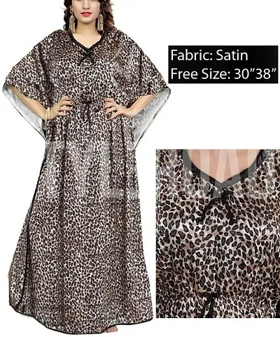 StyleRoad Animal Print Kaftan Nighty|Night Gowns