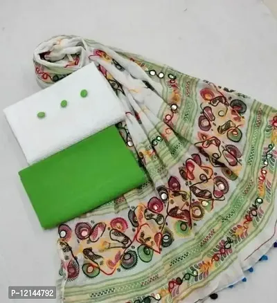 Beautiful Cotton Dress Material with Dupatta For Women-thumb0