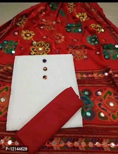 Beautiful Cotton Dress Material with Dupatta For Women-thumb0