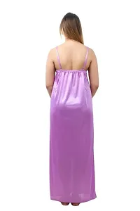 Stylish Fancy Satin Solid Sleeveless Bridal Nighty For Women Pack Of 1-thumb2