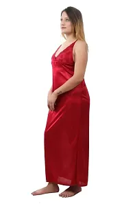 Stylish Fancy Satin Solid Sleeveless Bridal Nighty For Women Pack Of 1-thumb1