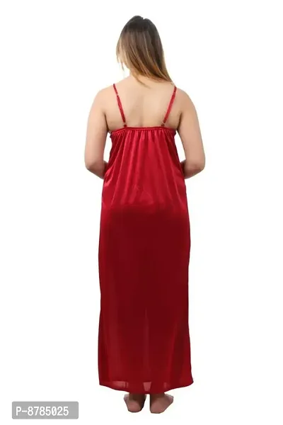 Stylish Fancy Satin Solid Sleeveless Bridal Nighty For Women Pack Of 1-thumb3