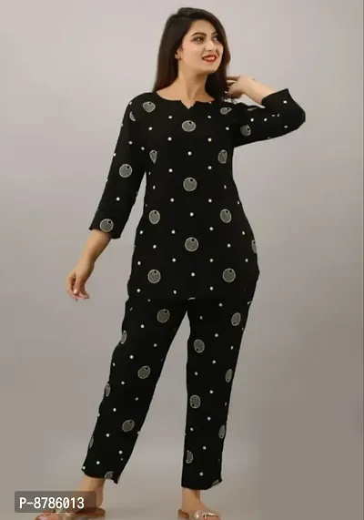 Fancy Rayon Printed Night Suit Set