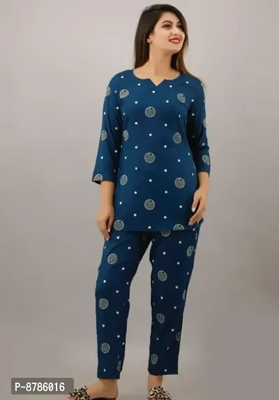 Fancy Rayon Printed Night Suit Set-thumb0