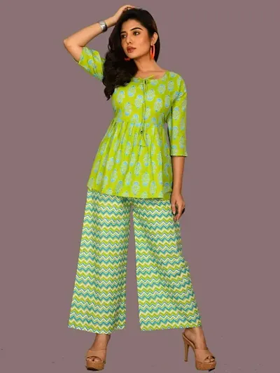 Beautiful Cotton Printed Co-ord Set  For Women