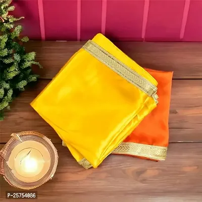 Pooja Cloth - Pooja Cloth For Mandir - Pooja Clothe For Mandir Decoration - Backdrop Cloth For Decoration (Set Of 2)-thumb0
