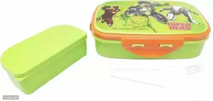 Big Lunch Box With Spoon And Fork 900Ml 2 Containers Lunch Box (900 Ml)