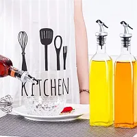 500ML Set of (2) Glass Oil Dispenser Bottle for Kitchen, Clear Vinegar Cruet, Leakproof, Air-tight cork, transparent, Cooking Oil Container.-thumb1