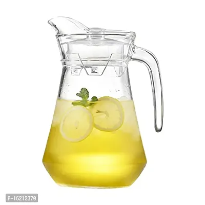 Duck Water Jug with Plastic Cap | Duck Pot 1.3L Glass Pitcher with Plastic Lid | Drinking Beverage Jug | Glass Water Jug for Home Use (1300 ML, Pack of 1)-thumb0