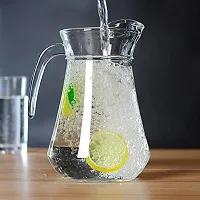 Duck Water Jug with Plastic Cap | Duck Pot 1.3L Glass Pitcher with Plastic Lid | Drinking Beverage Jug | Glass Water Jug for Home Use (1300 ML, Pack of 1)-thumb2