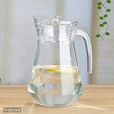 Duck Water Jug with Plastic Cap | Duck Pot 1.3L Glass Pitcher with Plastic Lid | Drinking Beverage Jug | Glass Water Jug for Home Use (1300 ML, Pack of 1)-thumb5