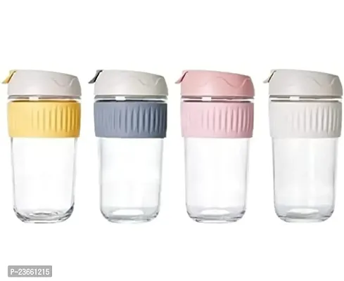 FREYA ENTERPRISE 500 ML ( RANDOM COLOUR) Glass Sipper with lid and Straw Pack of 1, Drinking Glasses Tumbler Iced Tea Coffee Mugs Clear Multipurpose Cups for Juice, Cocktail Home Office  Travel-thumb4