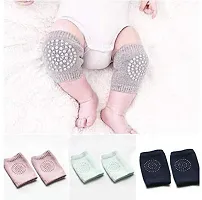 Baby Knee Pads for Crawling, Anti-Slip Padded safety Protector | (1PAIR) multi Baby Knee Pads-thumb1