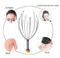 Hair Scalp Manual Massager Head massager Scalp Scratcher 12 Finger Body Relaxing Hair Massage Soft Silicone Bristles for Anti Dandruff- (Head Massager)-thumb4
