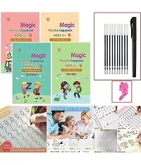 Magic Practice Copybook For Kids (4 BOOK + 1 GRIP, 1 PEN + 10 REFILL ) Magic Book For Kids, Magic Practice Copy Book For Kids, Reusable-thumb1