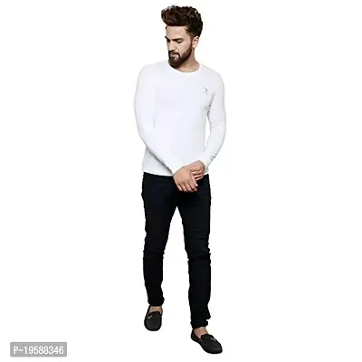 FLICKER HOODS Men's Basic Solid Tee's_L1300-WHITE-XL-thumb2