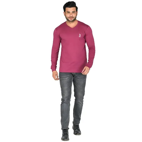 Flicker Hoods Men's Basic Solid Tee's_L1300-C.MAROON-L