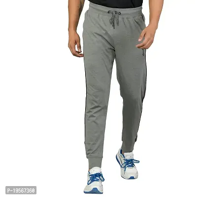 FLICKER HOODS Solid Grey Track Pants-thumb3