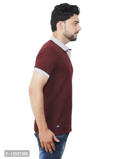 FLICKER HOODS Men's Basic Solid Half Sleeve Tee's_L-thumb3