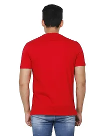 FLICKER HOODS Basic Solid Men's Half Sleeve Tee's_L Red-thumb2