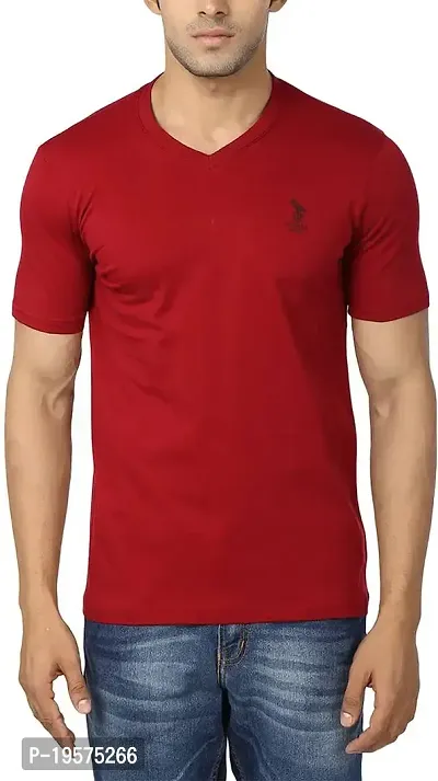 FLICKER HOODS Men's Cotton T-Shirt (CH-FL-L1201-MEH-XXL, Maroon, XX-Large)