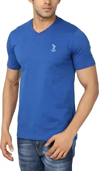 FLICKER HOODS Men's Cotton T-Shirt (CH-FL-L1201-RBL-M, Blue, Medium)-thumb2