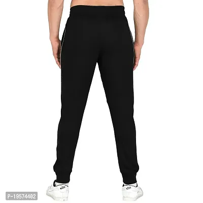 FLICKER HOODS Solid Black Track Pants-thumb5