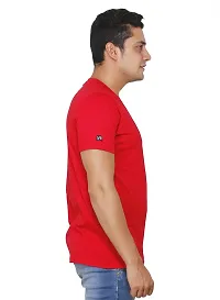 FLICKER HOODS Basic Solid Men's Half Sleeve Tee's_L Red-thumb3