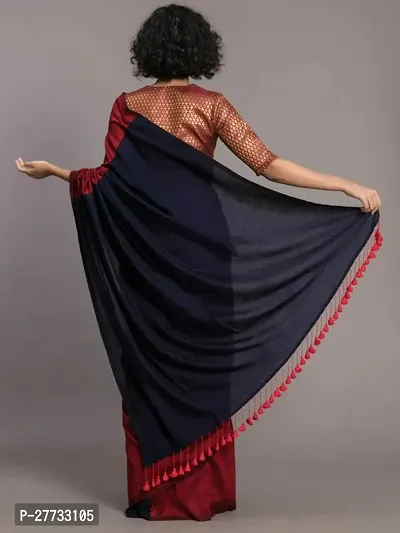 Handloom Cotton Silk Saree With Blouse For Women-thumb2