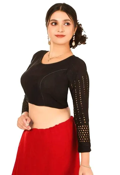Welcome Women's and Girls Cotton Backlees Full Sleeves Readymade Saree Blouse