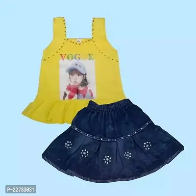 Baby Girls Yellow And Blue Frock Dress-thumb0