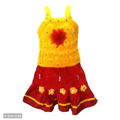 Baby Girl Velvet Casual Party Skirt and top Girls (Yellow Red)