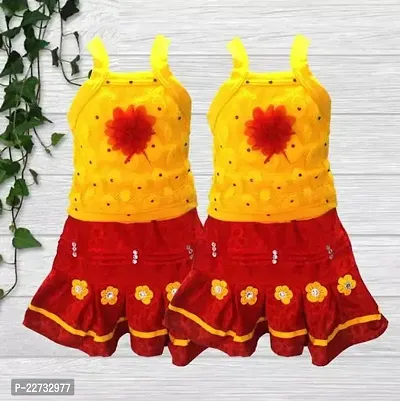 Cute Trendy Yellow And Red  Girls Top  Bottom Sets Combo-thumb0