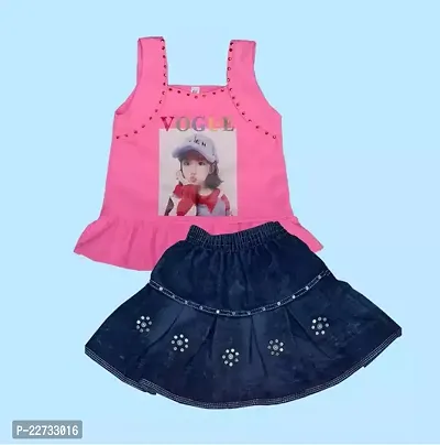 Baby Girls Pink And Blue Frock Dress-thumb0