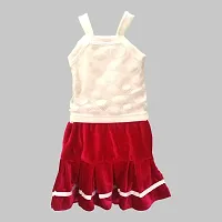 Baby Girl Velvet Casual Party Skirt and top Girls (White Pink)-thumb2