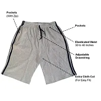 Men's Cotton Blend Black  Blue Regular Capri Shorts Half Pants Combo Pack of 3 (M)-thumb2