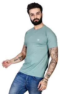 WHALEBONE Cotton Fabric Regular Fit Half Sleeve Round Neck Plain Casual T-Shirt for Boys  Men-thumb3