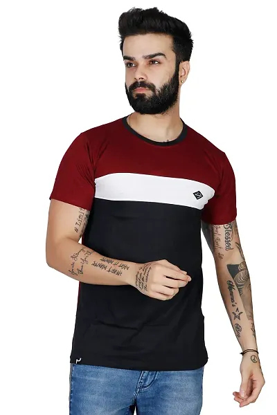 WHALEBONE Casual Solid Regular Fit Half Sleeves Cotton T-Shirt for Men's & Boys