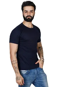 WHALEBONE Cotton Fabric Regular Fit Half Sleeve Round Neck Plain Casual T-Shirt for Boys  Men-thumb2