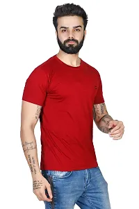 WHALEBONE Cotton Fabric Regular Fit Half Sleeve Round Neck Plain Casual T-Shirt for Boys  Men-thumb3