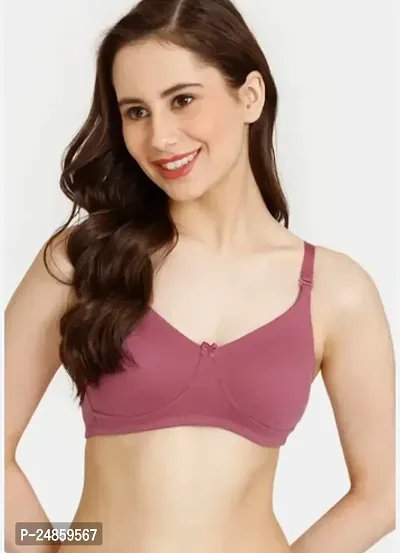 Women's Cotton Non-Padded Wire Free Sports Bra ( Brown )