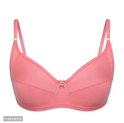 Women's Cotton Non-Padded Wire Free Sports Bra Pink