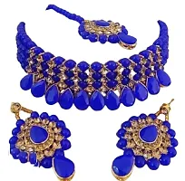 Alloy Gold-plated Gold Jewel Set  Blue-thumb1