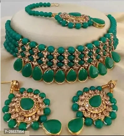Alloy Gold-plated Gold Jewel Set  Green-thumb0