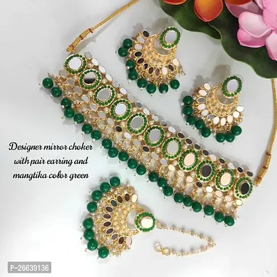 Alloy Gold-plated Green Jewel Set